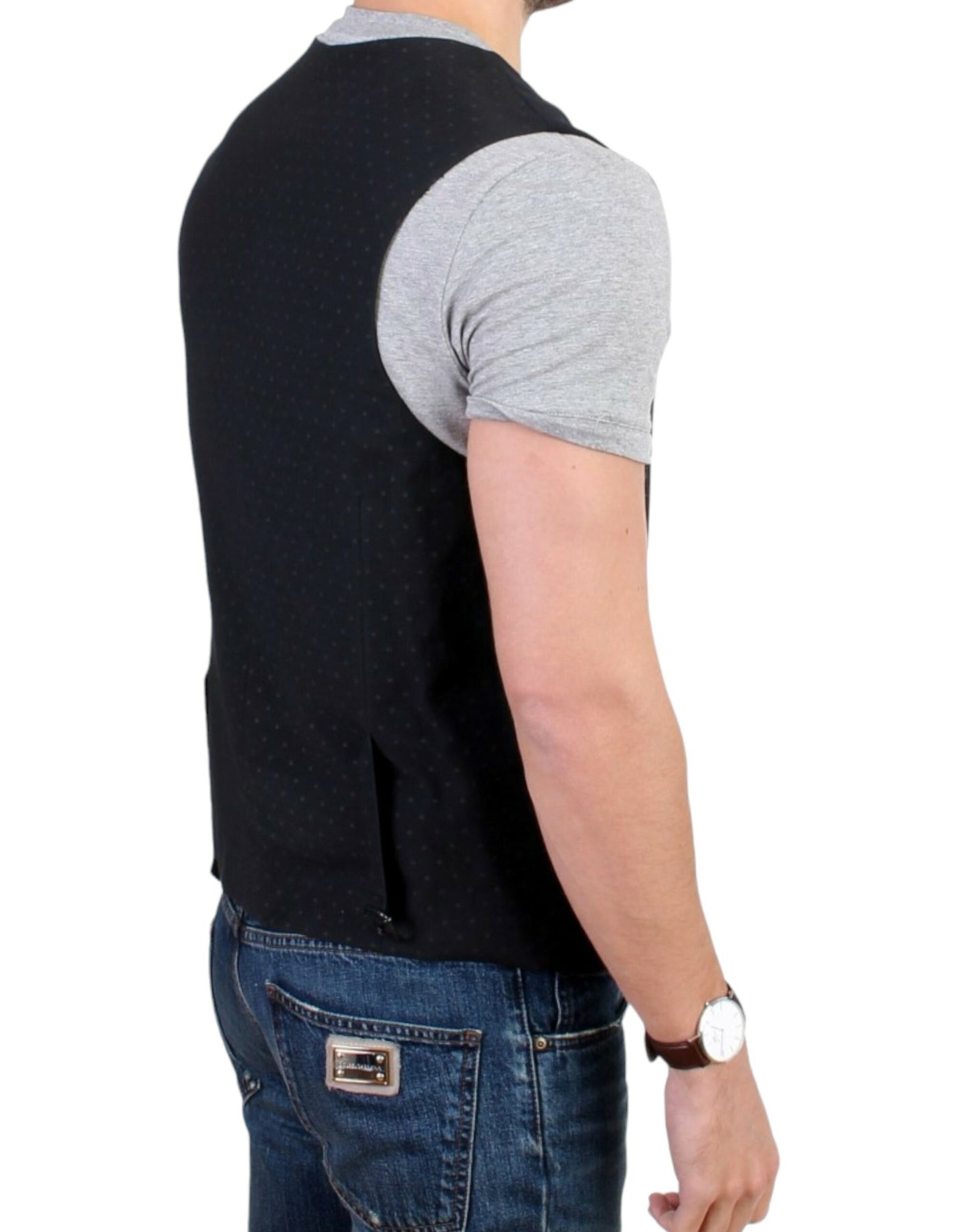Costume National Schwarze Freizeitweste aus Wollgemisch