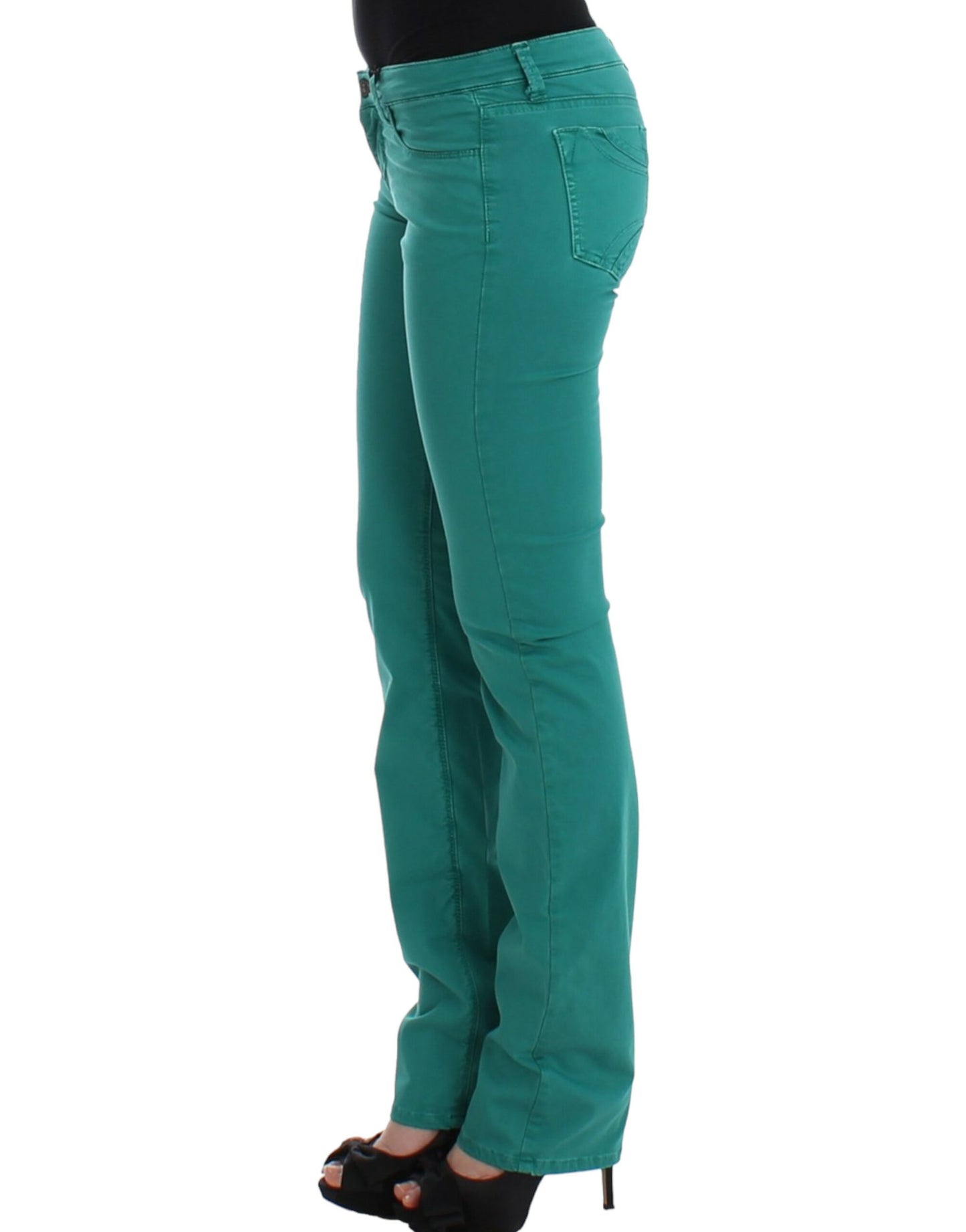 Costume National Grüne Jeans mit geradem Bein