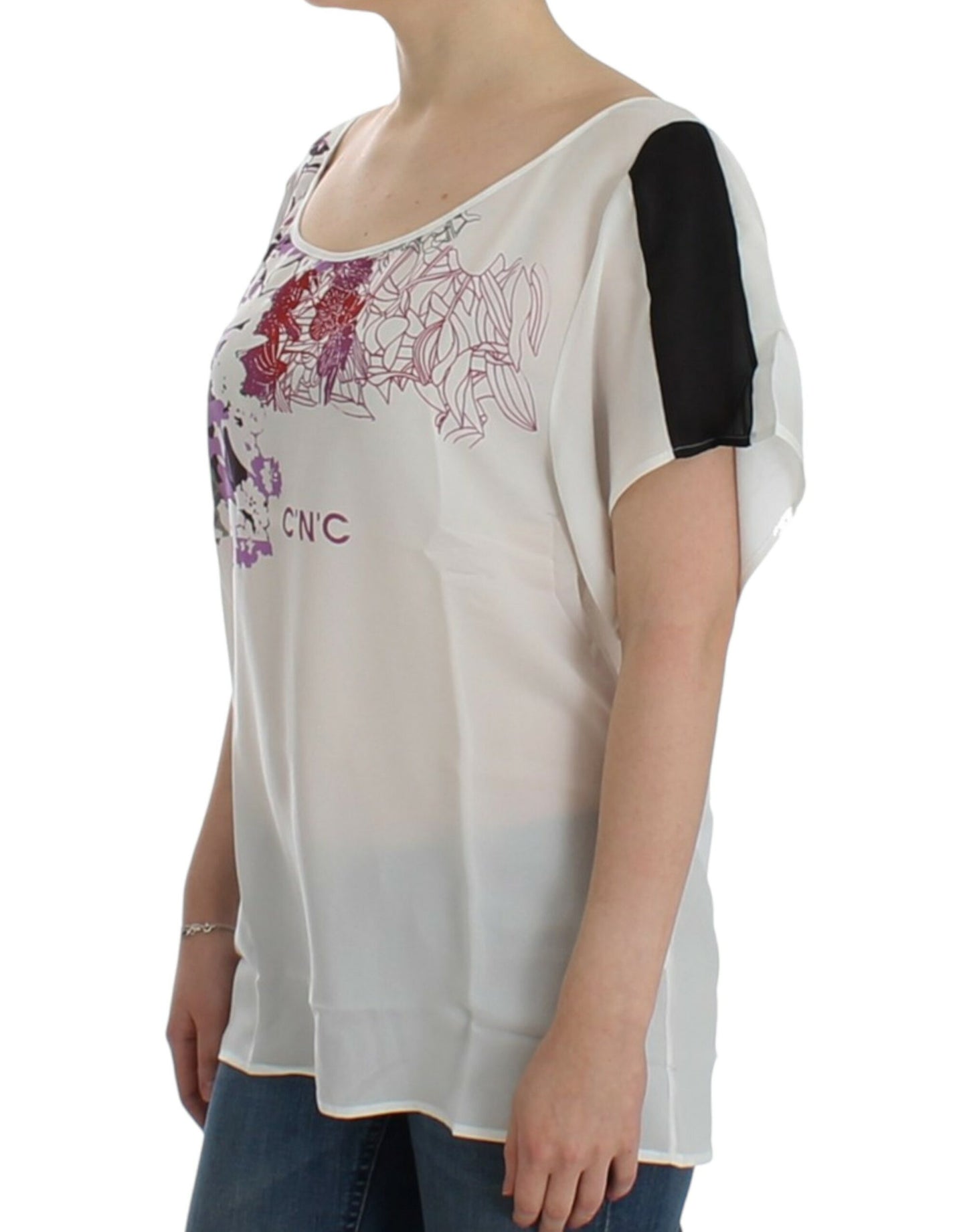Costume National Weiße Bluse mit Motivdruck
