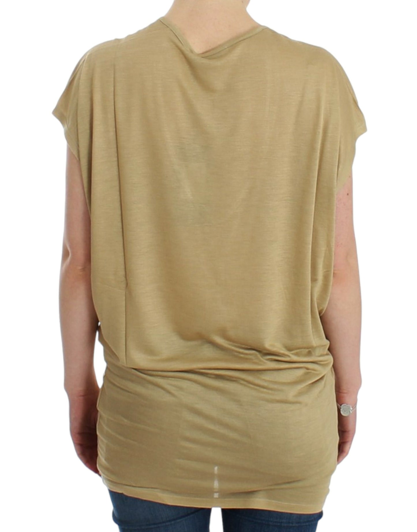 Costume National Beigefarbenes T-Shirt mit Motivdruck