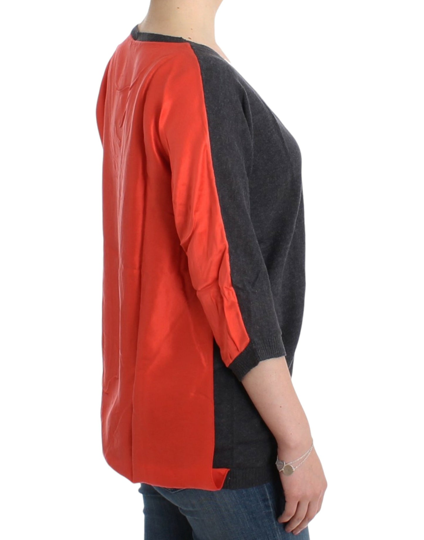 Costume National Grauer kurzärmeliger Pullover