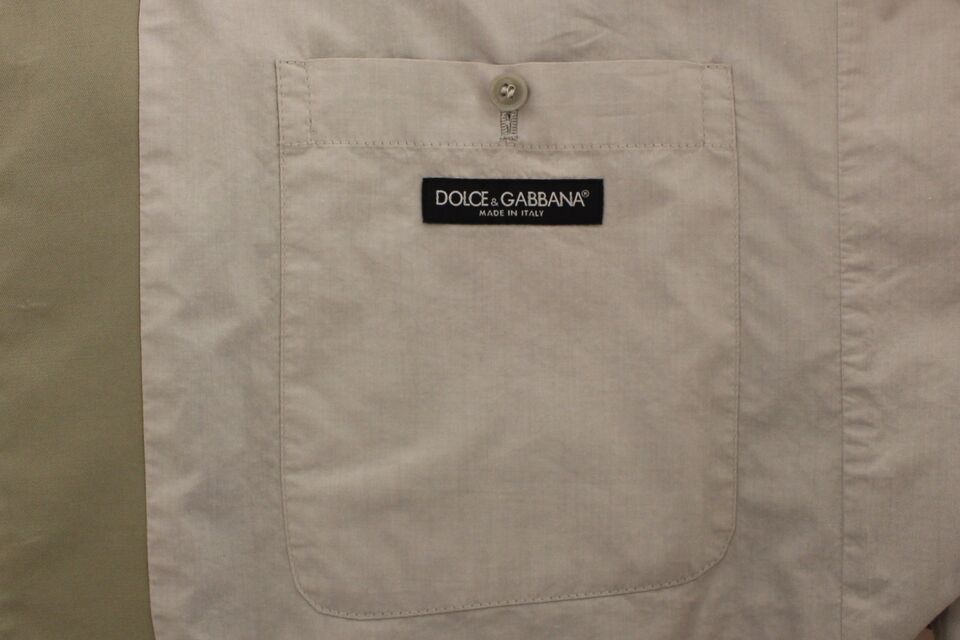 Dolce & Gabbana Beige Baumwolle Seidenmischung Kleid Weste Blazer