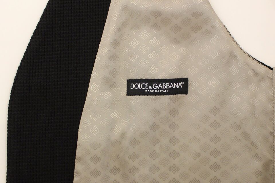 Dolce & Gabbana Schwarzes Baumwollkleid Weste Blazer Jacke
