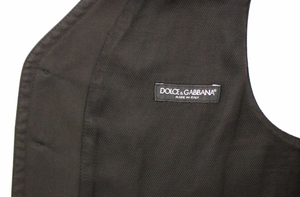 Dolce & Gabbana Schwarzes Baumwoll-Viskose-Kleid Weste Blazer