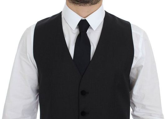 Dolce & Gabbana Graue Wolle Formal Dress Vest Gilet Weste