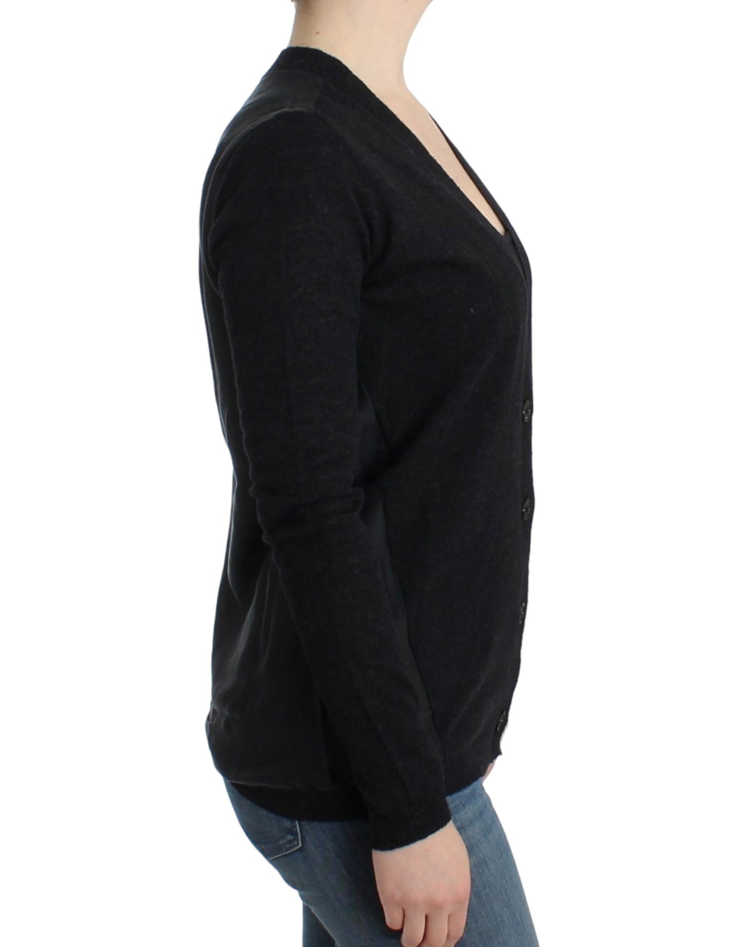 Costume National Graue Strickjacke aus Alpaka