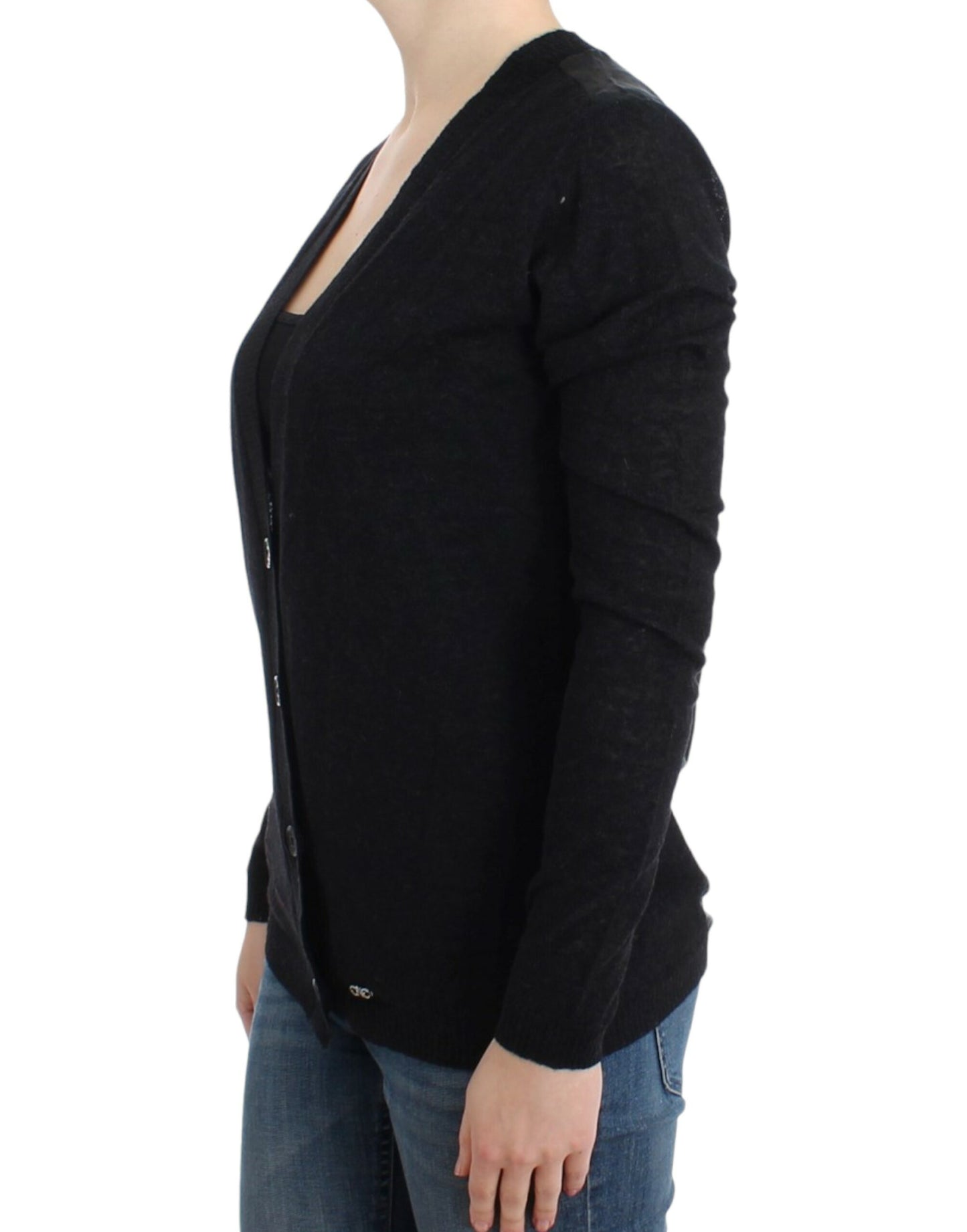 Costume National Graue Strickjacke aus Alpaka