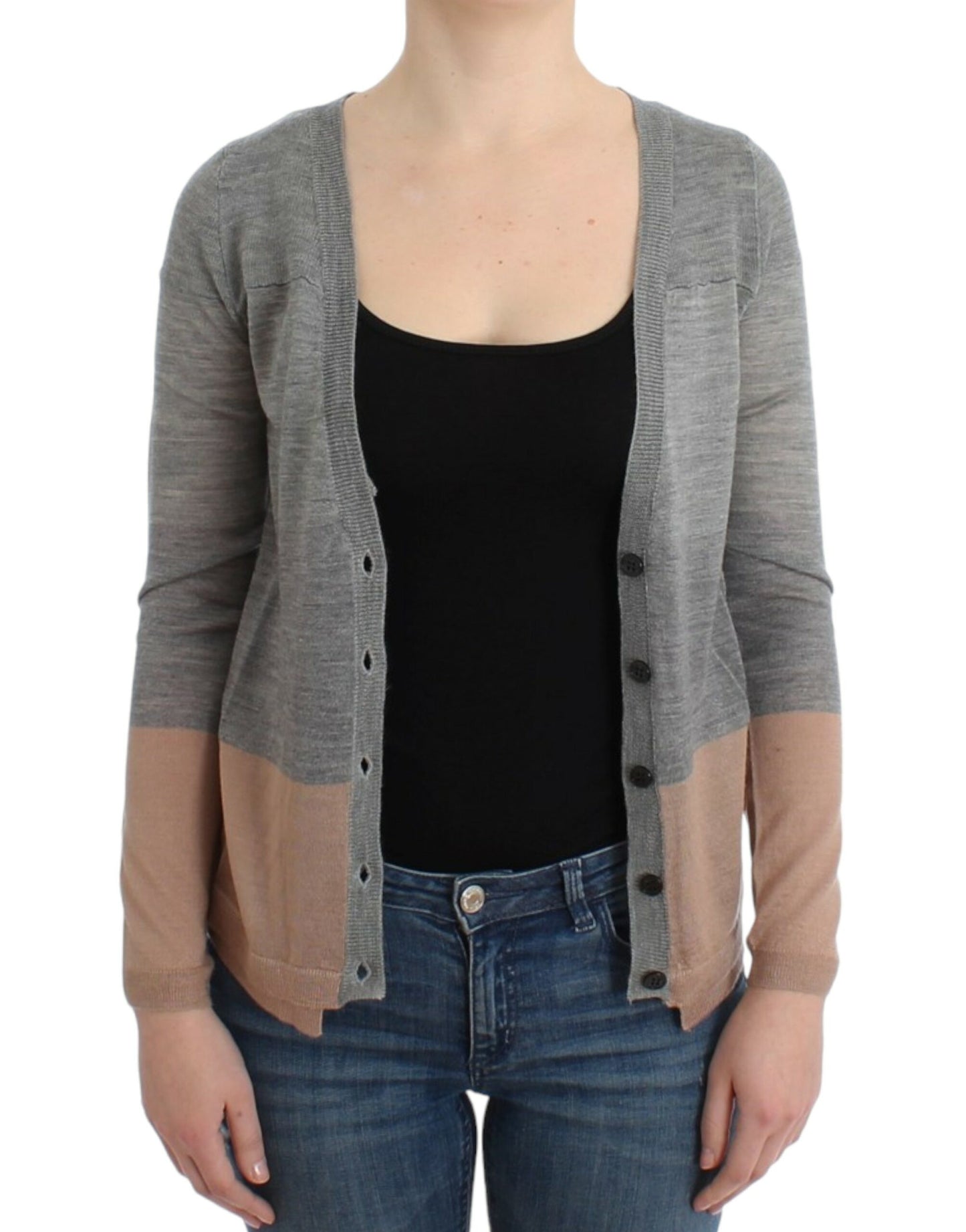 Costume National Graue leichte Strickjacke