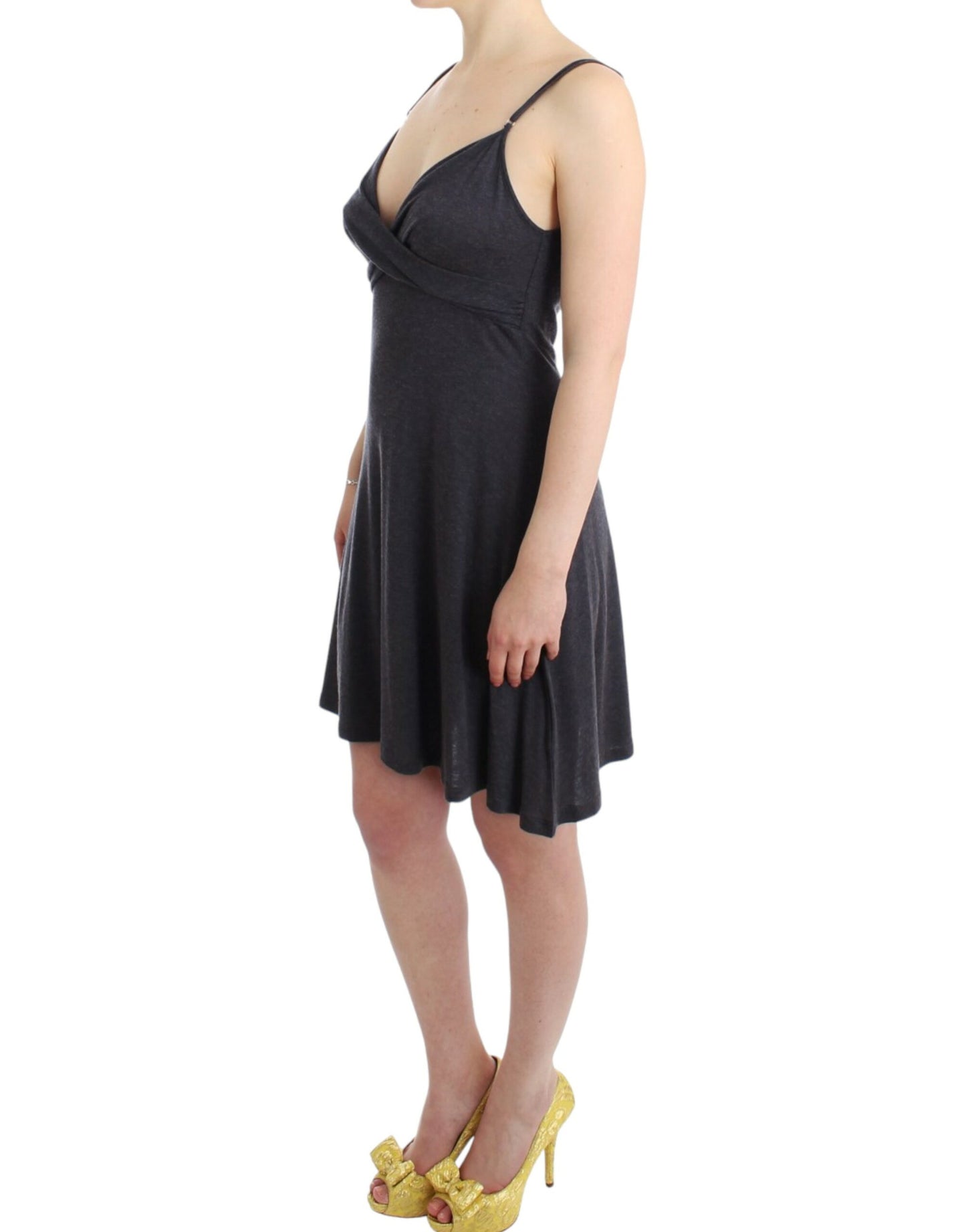 Costume National Graues Kleid in A-Linie aus Strick