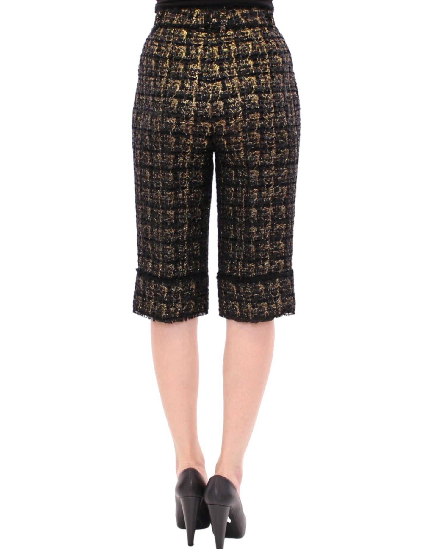 Dolce & Gabbana Schwarzer Stoff Shorts Hose