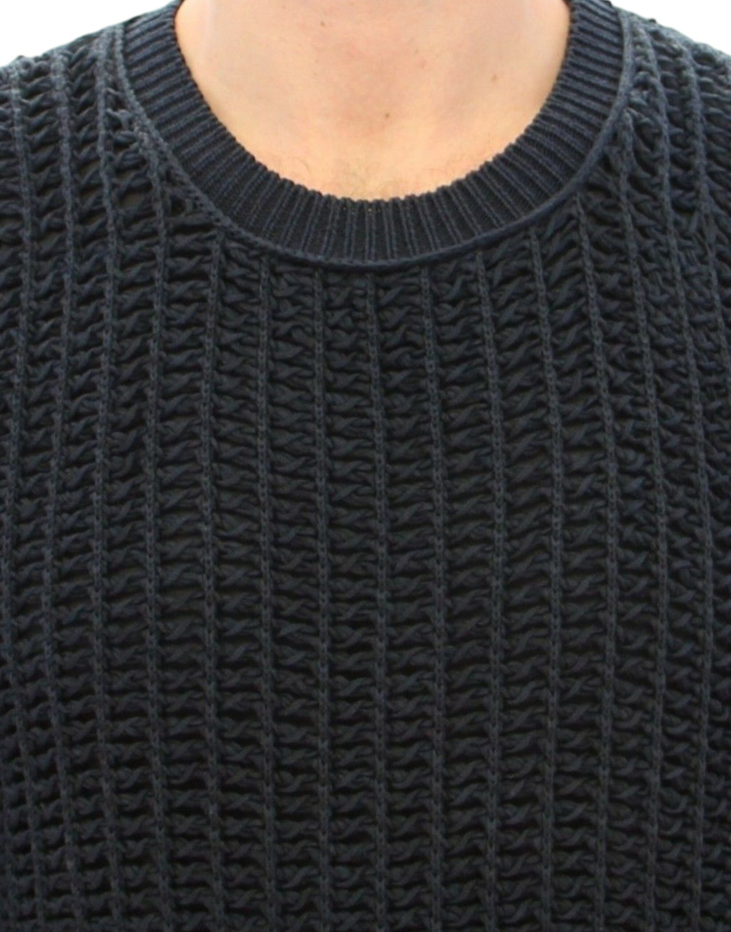 Dolce & Gabbana Blau Runway Netz Pullover Netzpullover