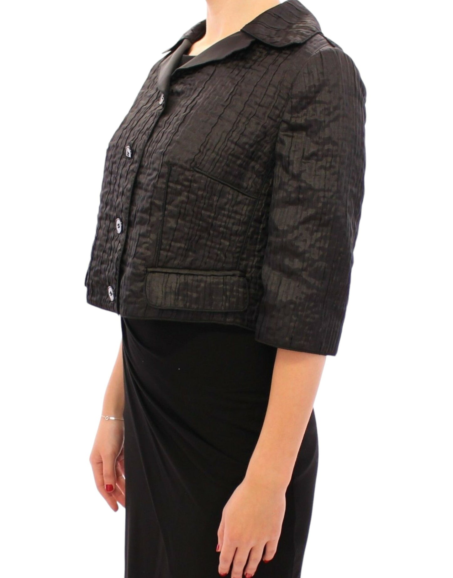 Dolce & Gabbana Schwarzer kurzer Bolero Shrug Jacke Mantel