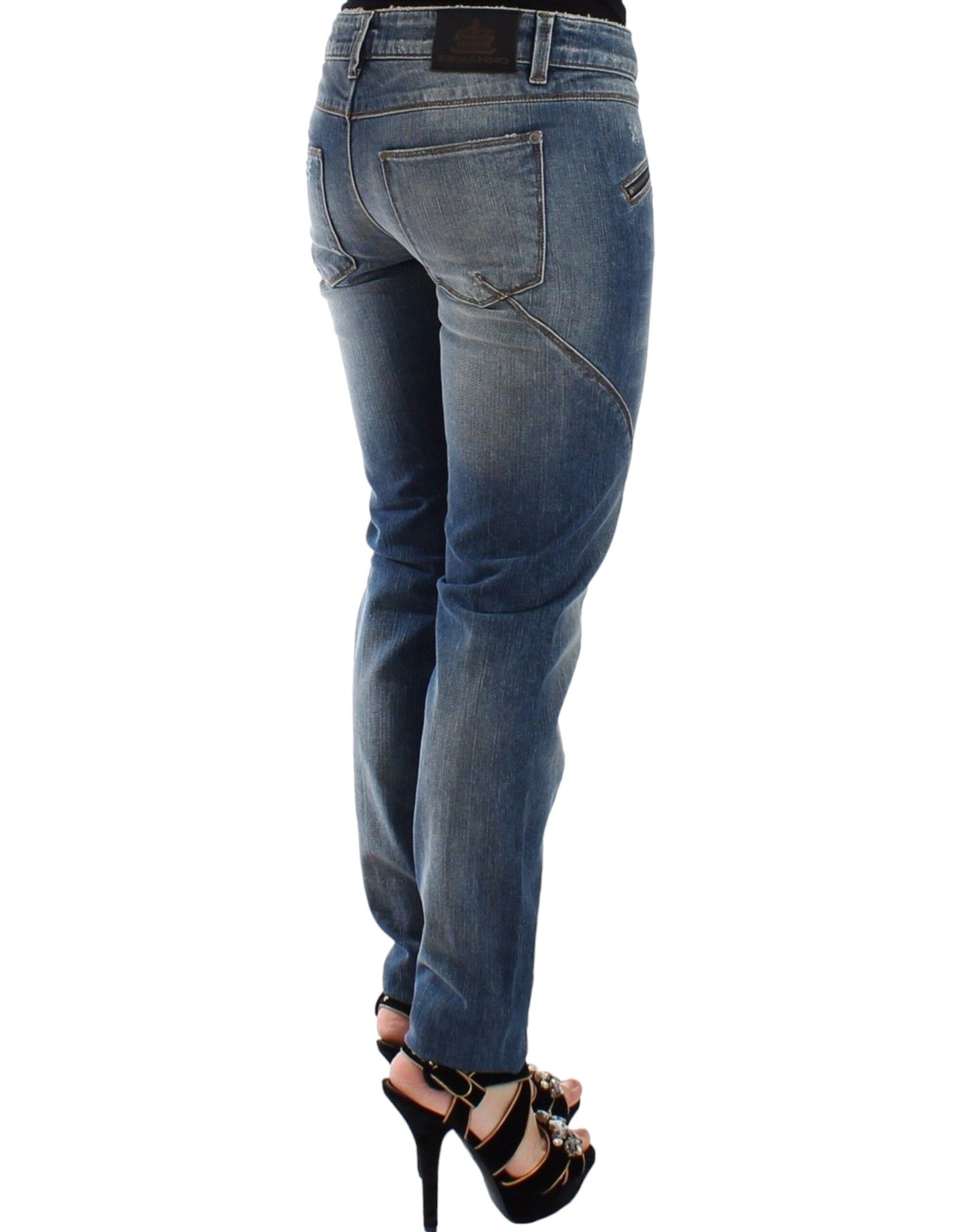 Ermanno Scervino Blaue Slim Jeans Denim-Hosen Straight Stretch