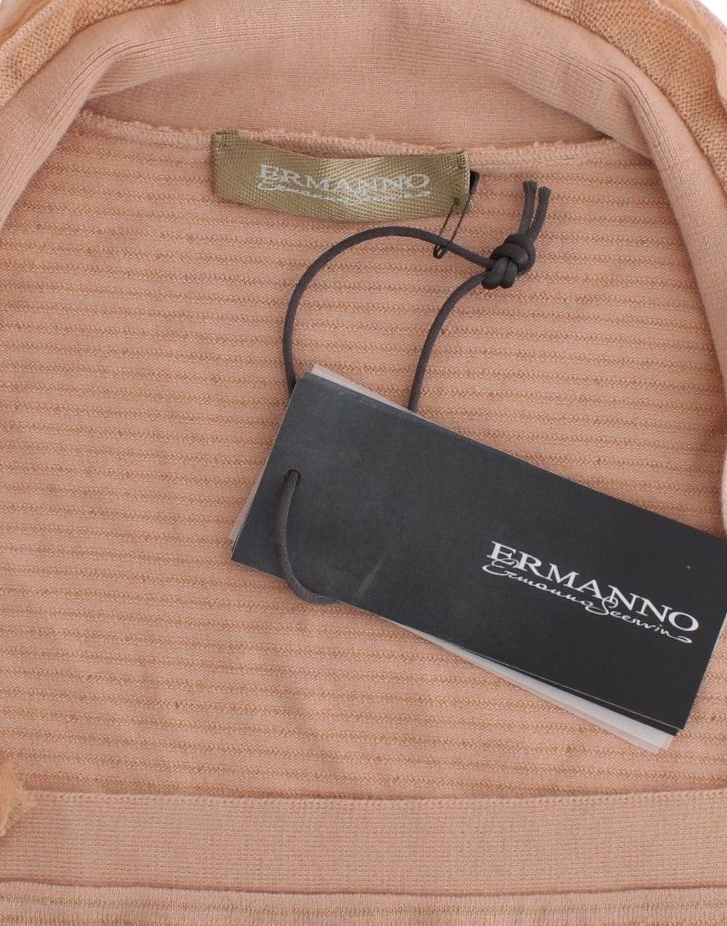 Ermanno Scervino Orangefarbenes gestreiftes langärmeliges Top aus Wollmischung