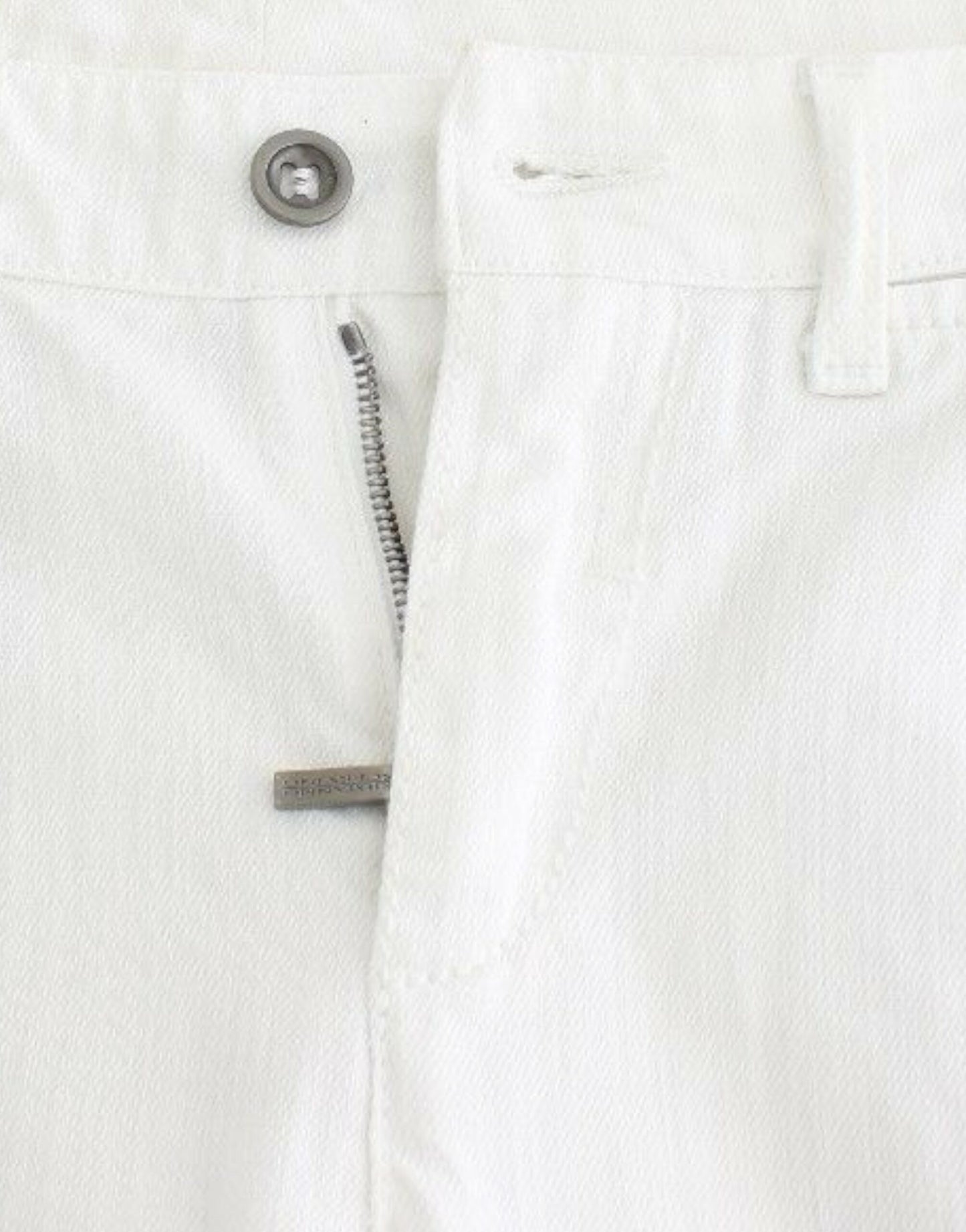 Ermanno Scervino Weiße Cropped Jeans Denim Hosen Branded Capri