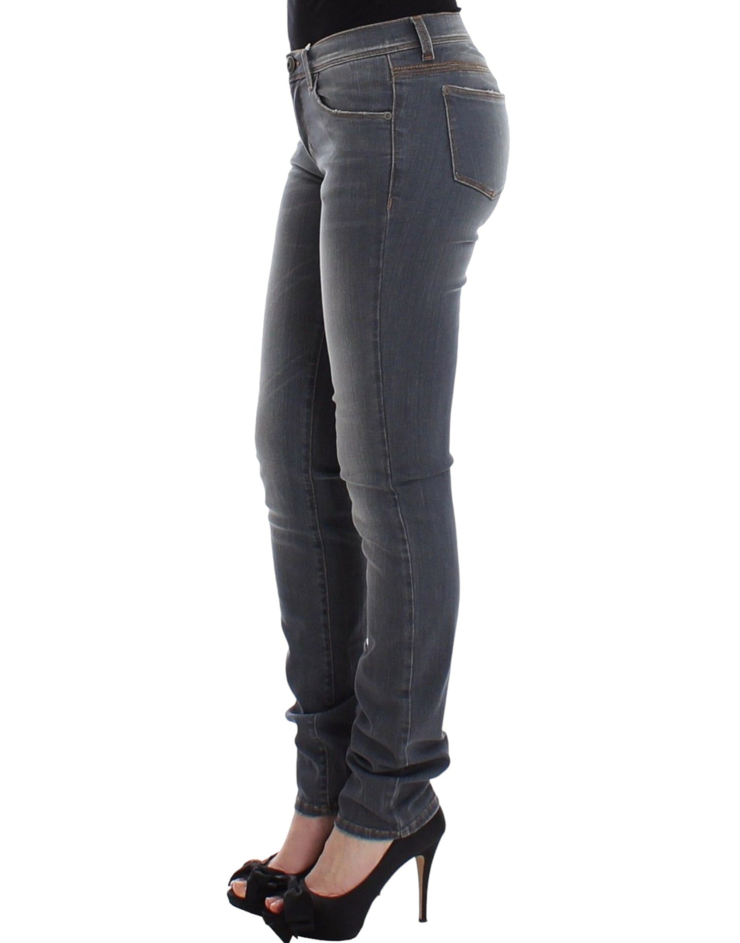 Ermanno Scervino Graue Slim Jeans Denim-Hosen Skinny Leg Stretch