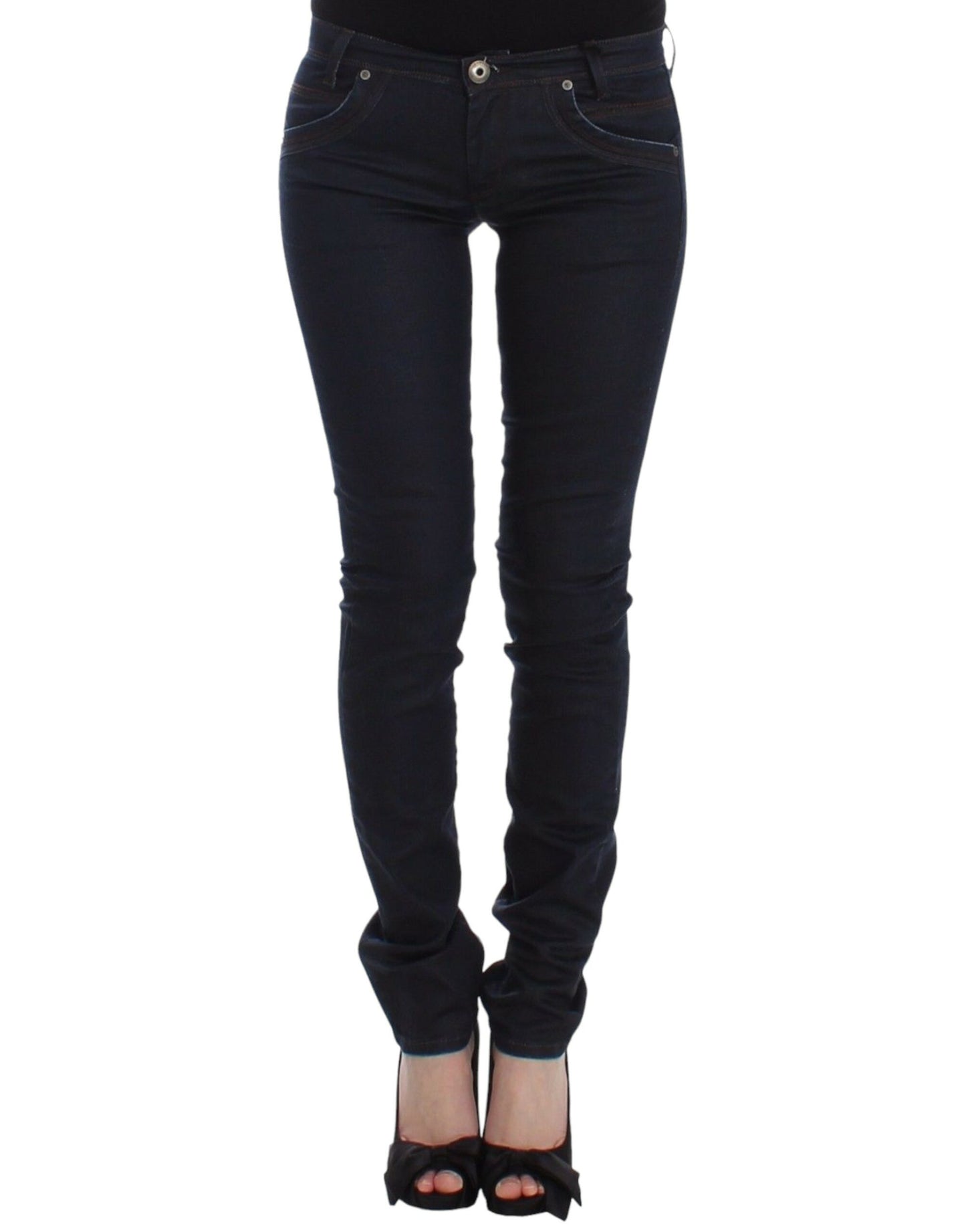 Ermanno Scervino Blaue Slim Jeans Denim-Hosen Skinny Leg Stretch