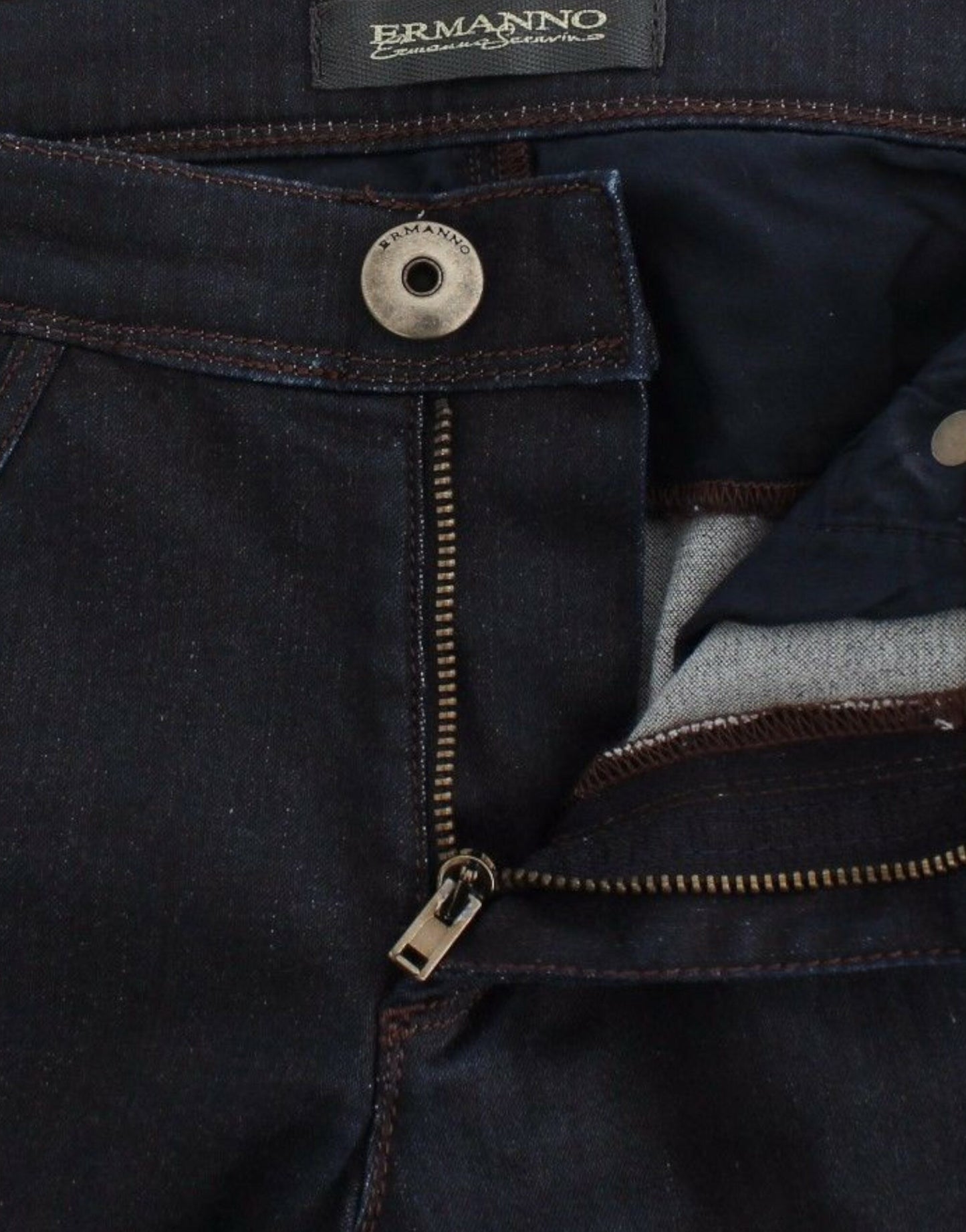 Ermanno Scervino Blaue Slim Jeans Denim-Hosen Skinny Leg Stretch