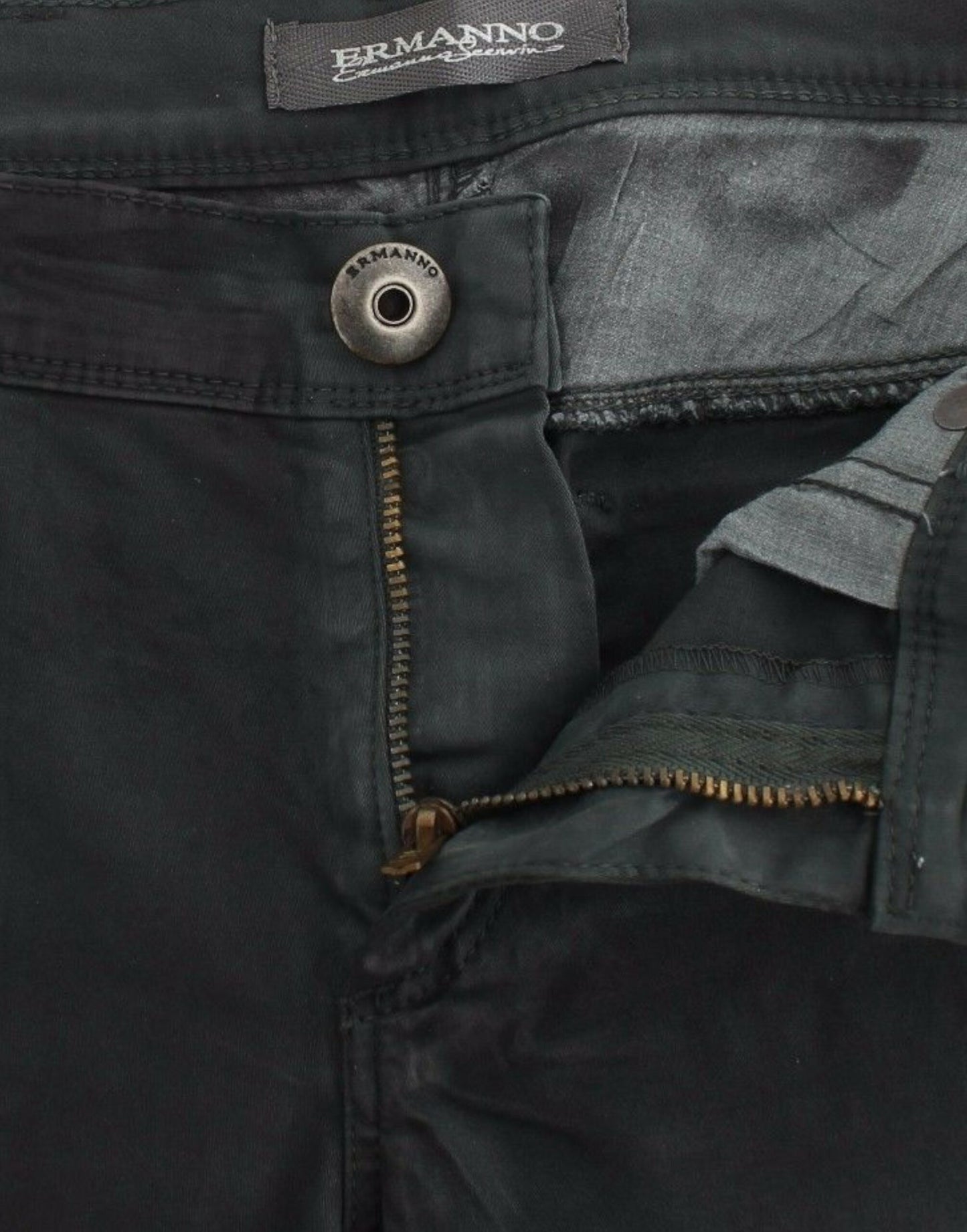 Ermanno Scervino Grüne Slim Jeans Denim-Hosen Straight Leg Stretch