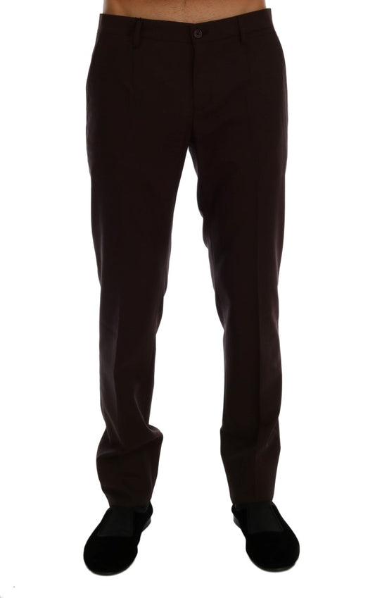 Dolce & Gabbana Lila Wolle Stretch Formal Hose