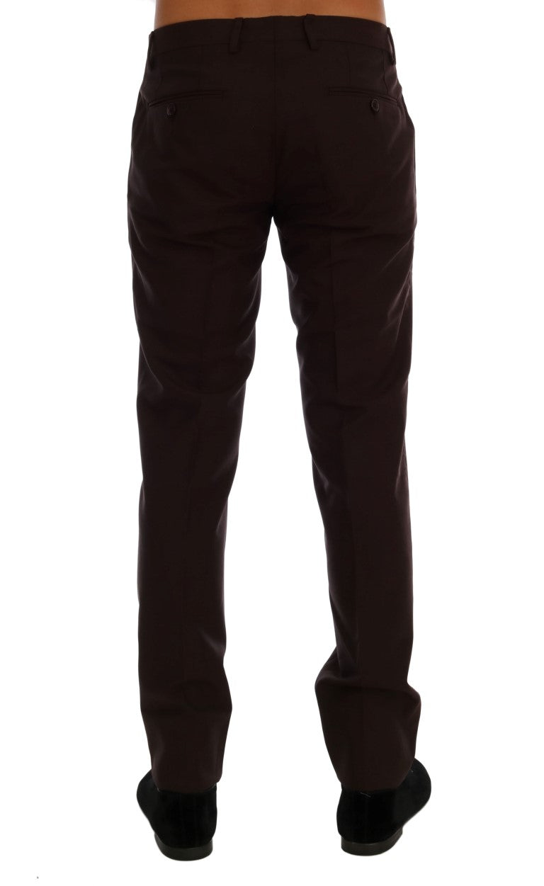Dolce & Gabbana Lila Wolle Stretch Formal Hose