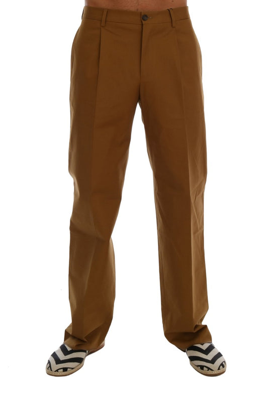 Dolce & Gabbana Braune Stretch-Baumwollhosen
