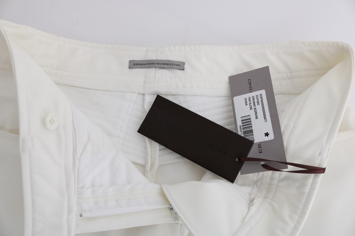 Ermanno Scervino Weiße Baumwolle Slim Fit Freizeithosen