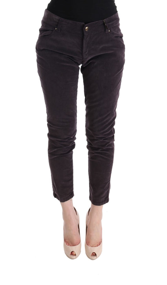 Ermanno Scervino Braun Baumwolle Cropped Casual Hose