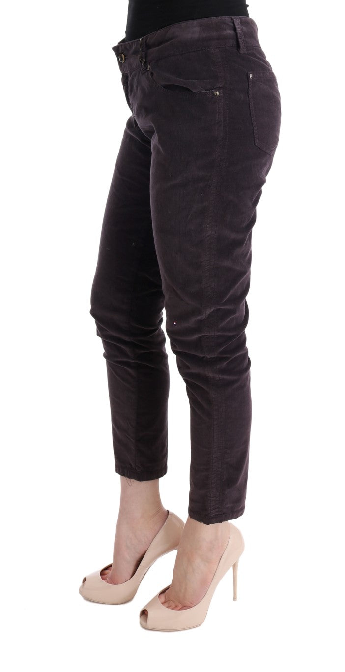 Ermanno Scervino Braun Baumwolle Cropped Casual Hose