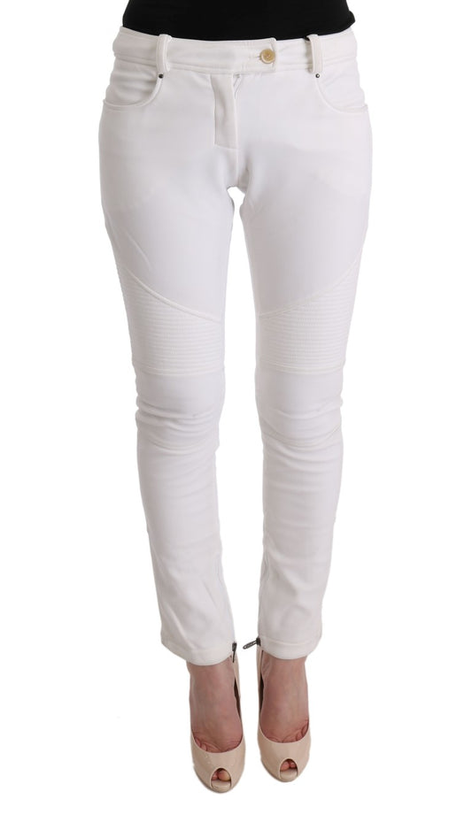 Ermanno Scervino Weiße Baumwolle Slim Fit Freizeithosen