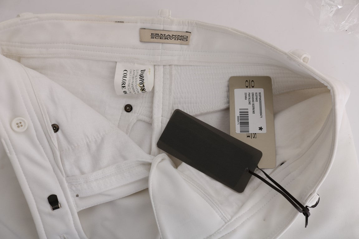 Ermanno Scervino Weiße Baumwolle Slim Fit Freizeithosen