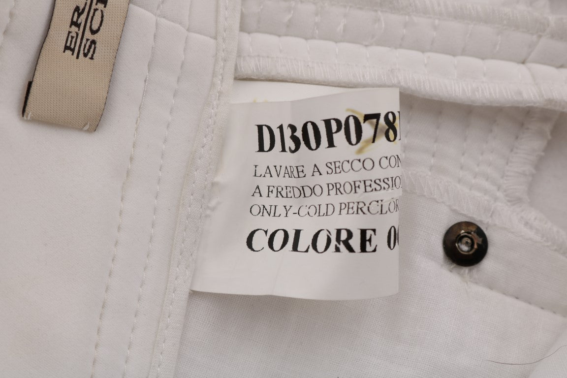 Ermanno Scervino Weiße Baumwolle Slim Fit Freizeithosen