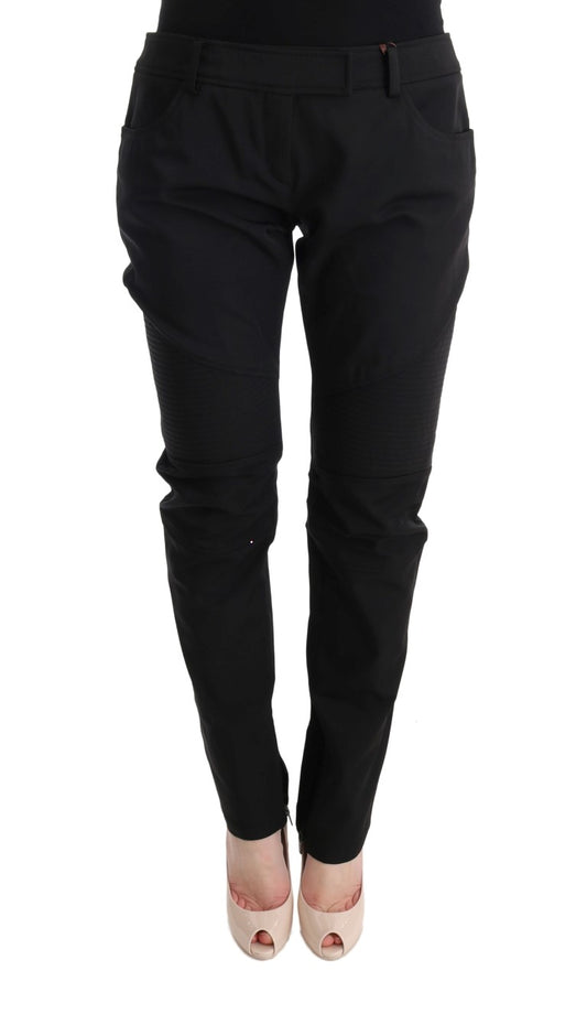 Ermanno Scervino Schwarze Slim Fit Freizeithose aus Baumwolle