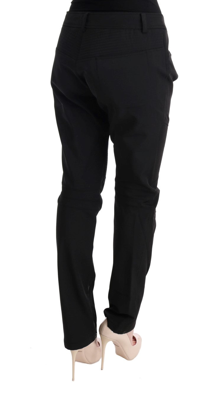 Ermanno Scervino Schwarze Slim Fit Freizeithose aus Baumwolle