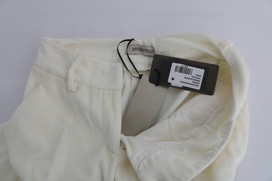 Ermanno Scervino Weiß Baumwolle Regular Fit Freizeithosen