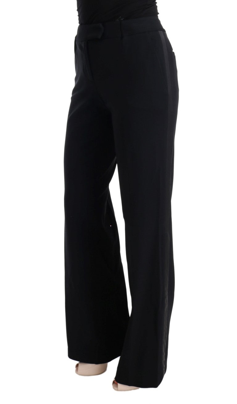 Ermanno Scervino Schwarze Viskose Flare Bootcut-Hose