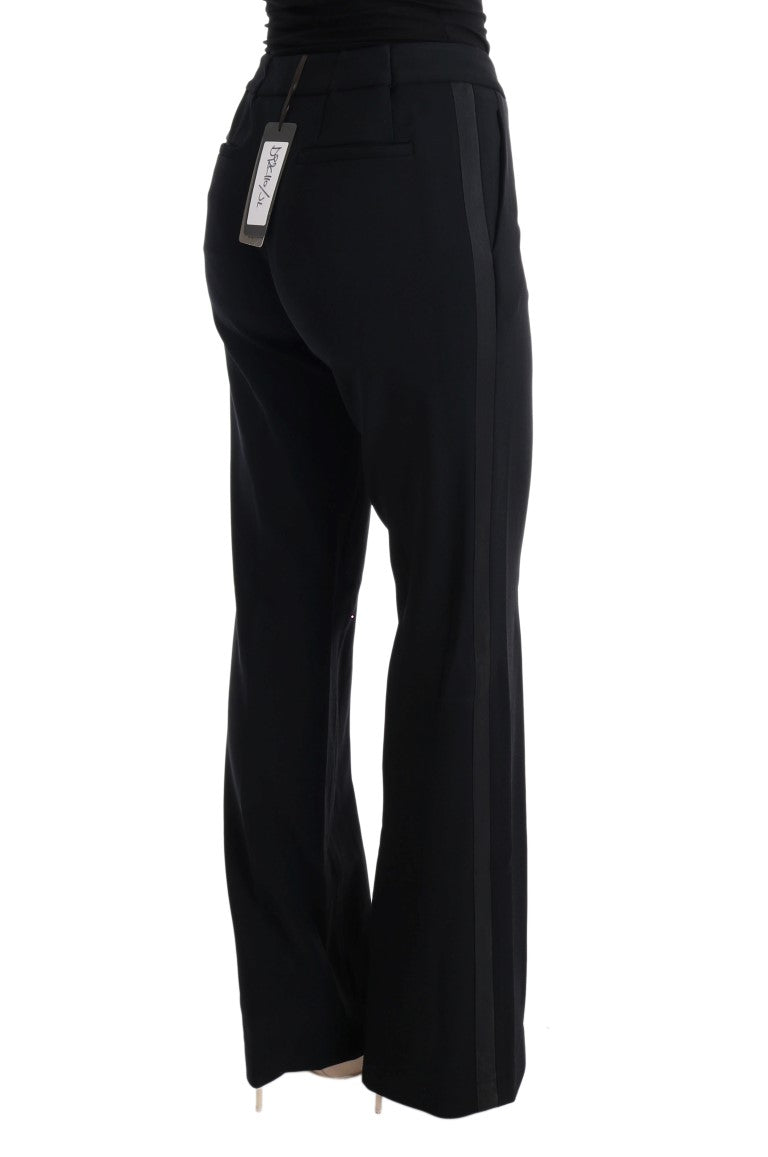 Ermanno Scervino Schwarze Viskose Flare Bootcut-Hose
