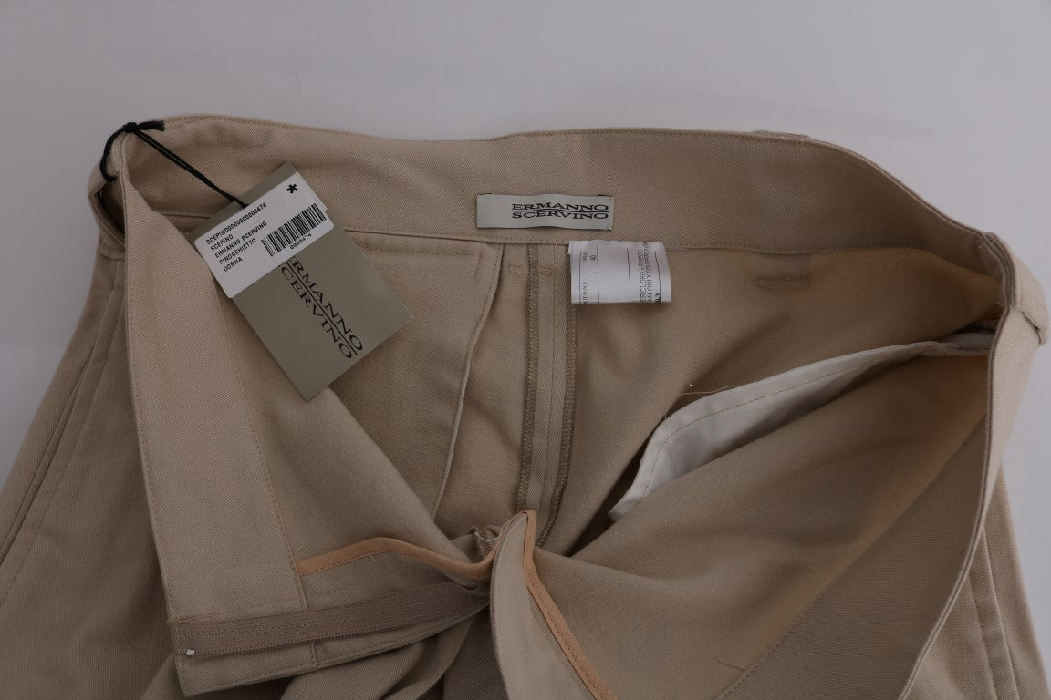 Ermanno Scervino Beige Baumwolle Wolle Regular Fit Hose
