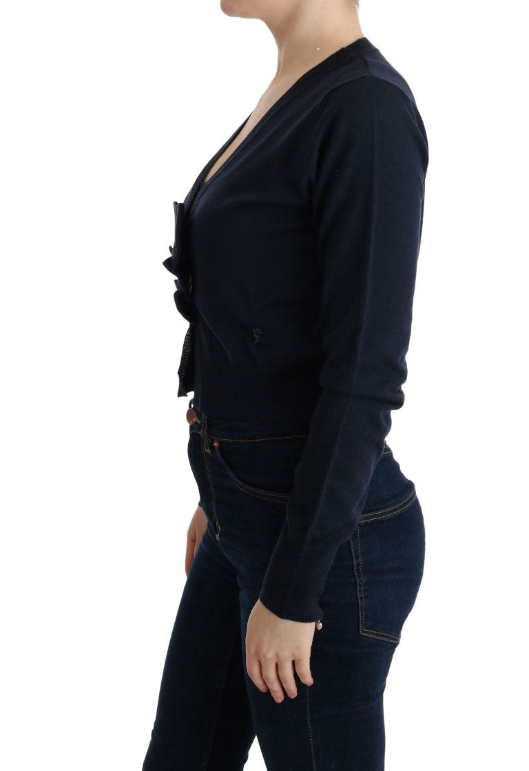 MARGHI LO' Blaue Wollbluse Pullover