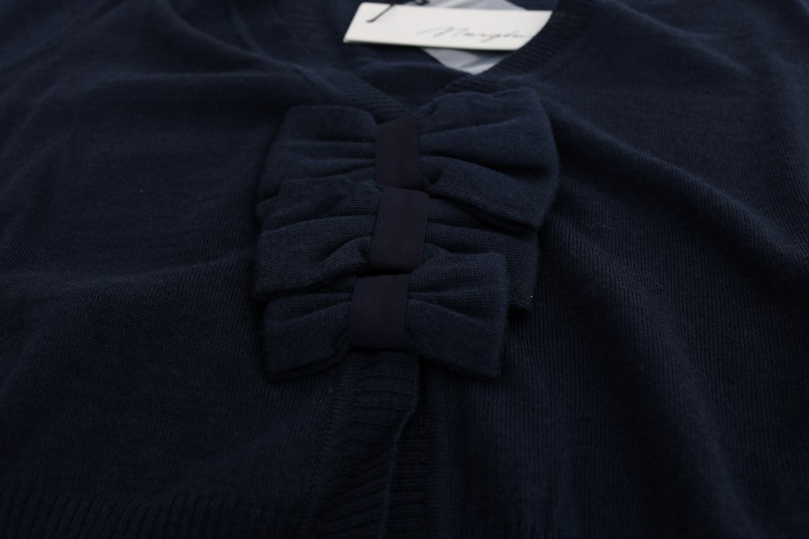 MARGHI LO' Blaue Wollbluse Pullover