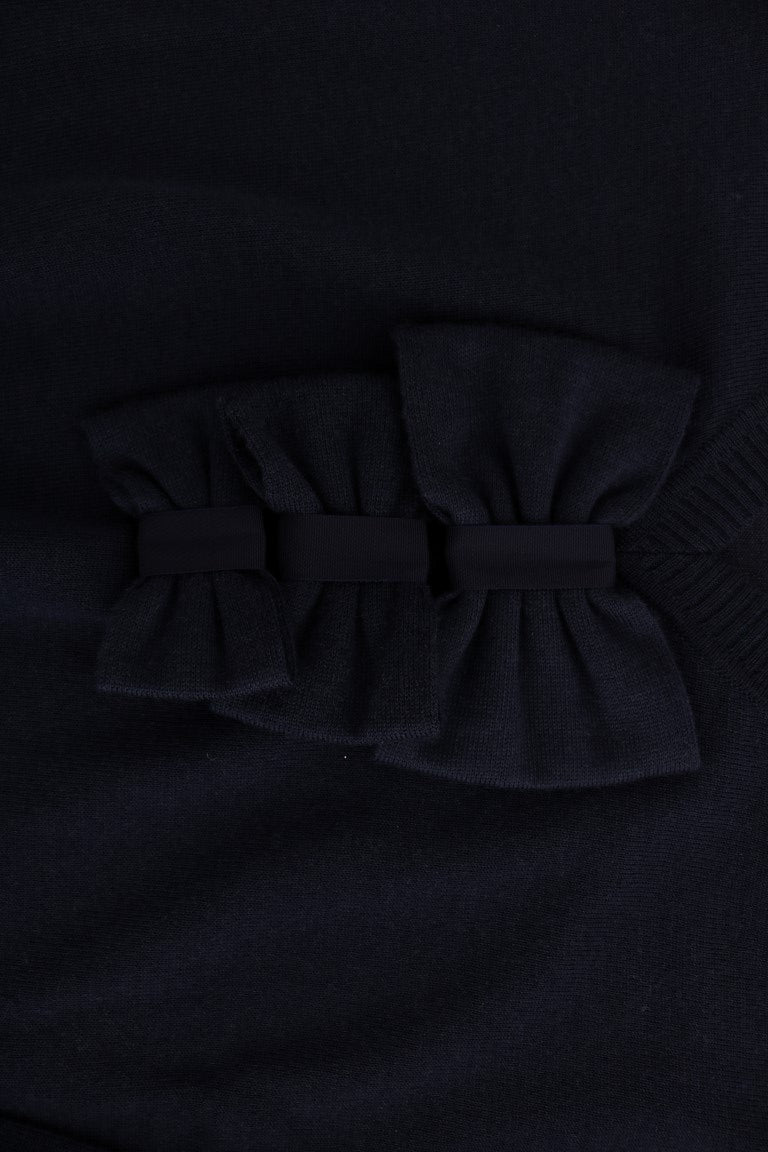 MARGHI LO' Blaues langärmeliges Shiftkleid aus Wolle