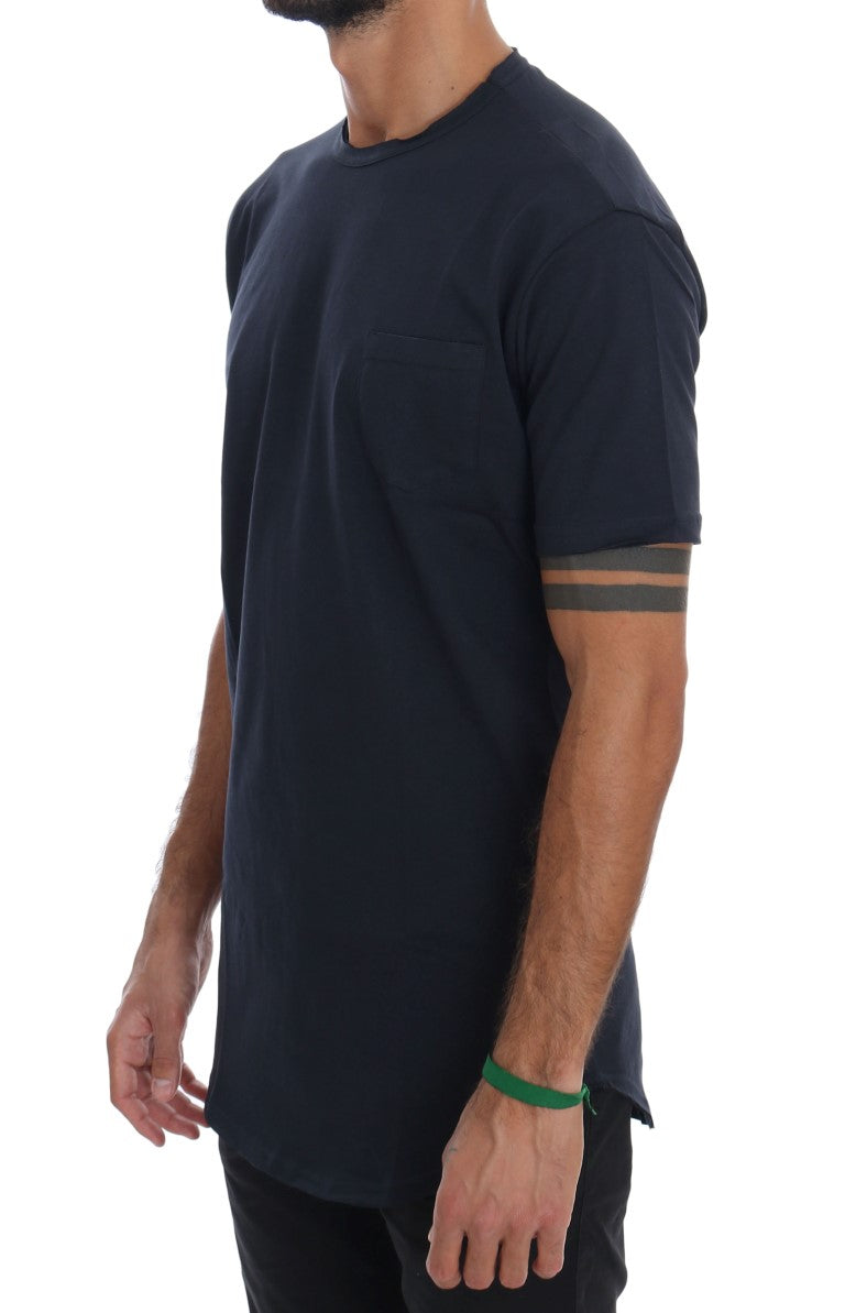 Daniele Alessandrini T-Shirt aus blauer Baumwolle mit Rundhalsausschnitt