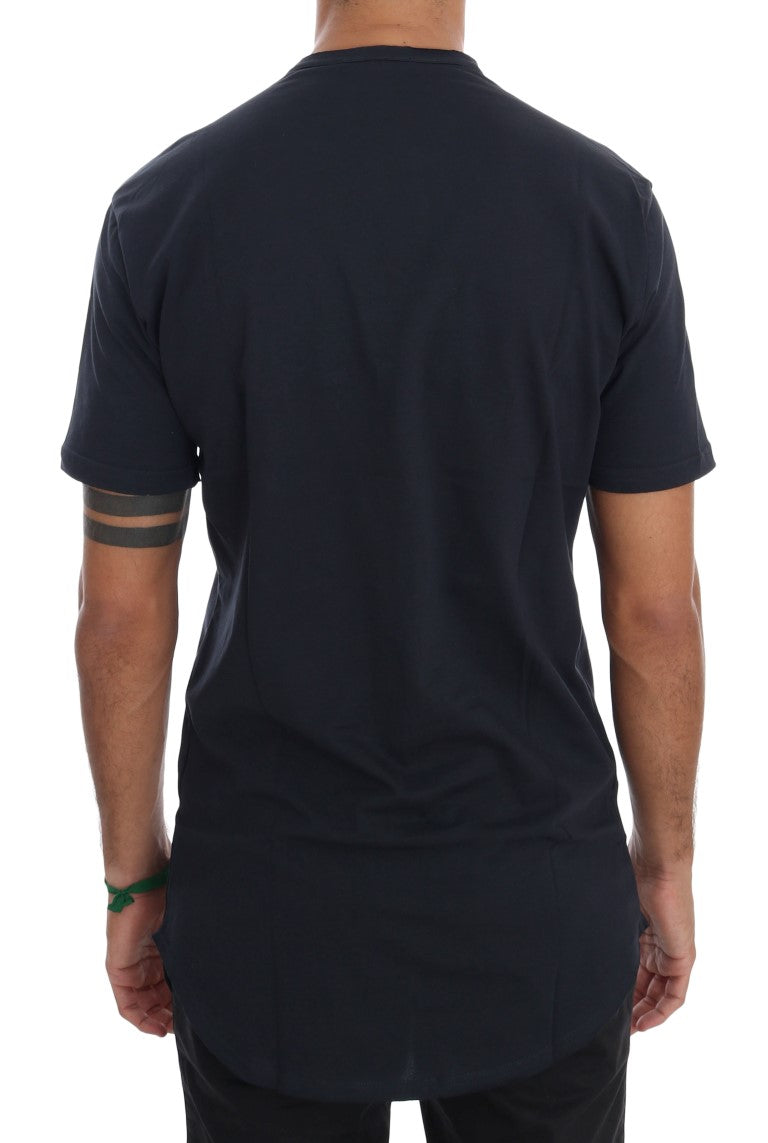 Daniele Alessandrini T-Shirt aus blauer Baumwolle mit Rundhalsausschnitt