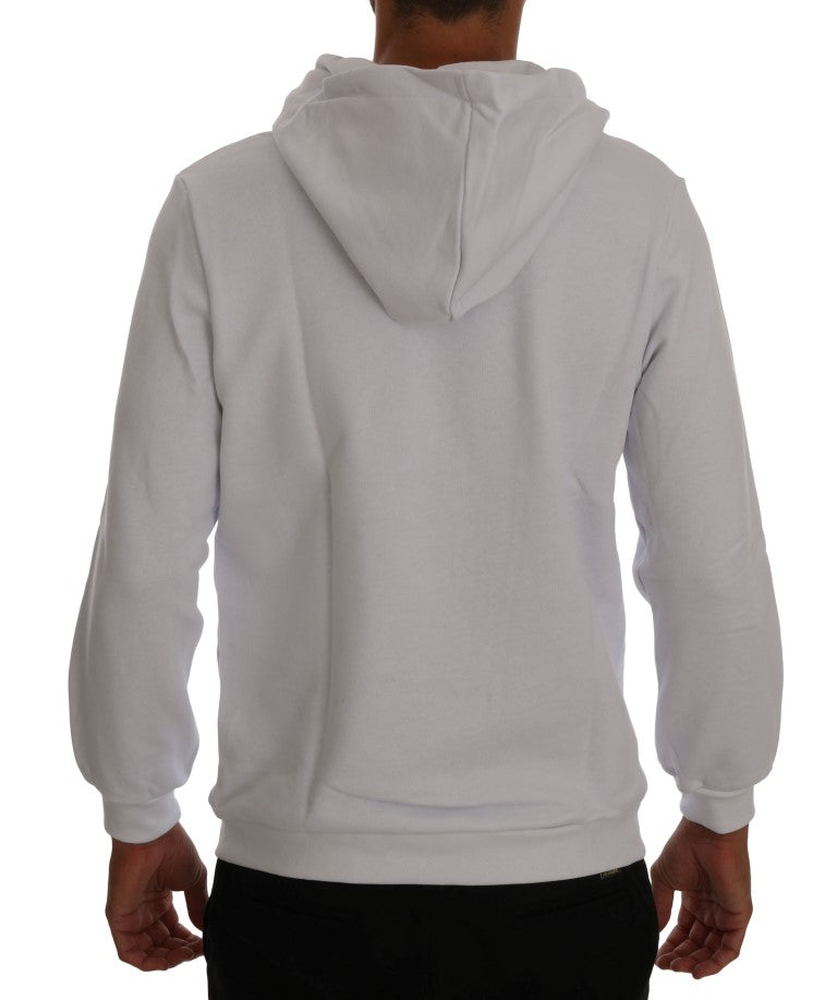 Daniele Alessandrini Weißer Pullover Hodded Baumwollpullover