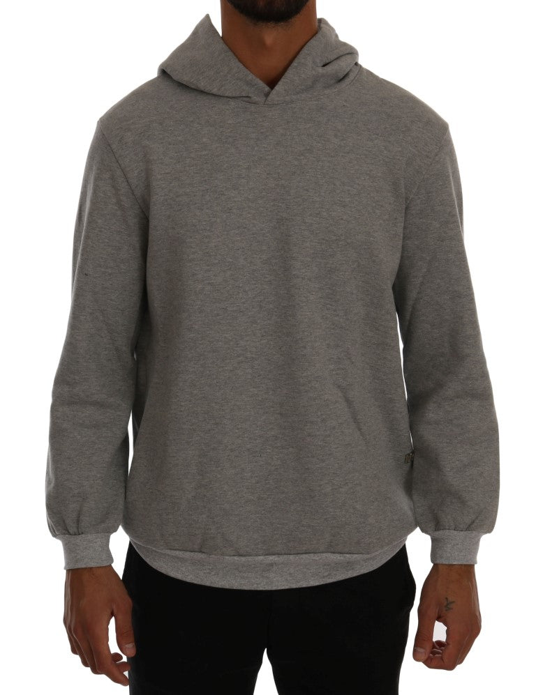 Daniele Alessandrini Grauer Pullover Hodded Cotton Sweater