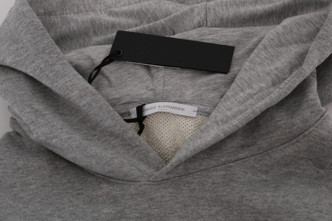 Daniele Alessandrini Grauer Pullover Hodded Cotton Sweater