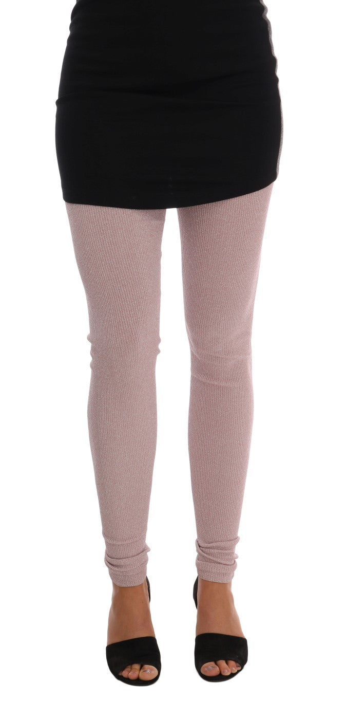 Dolce & Gabbana Rosa Stretch-Taillenstrumpfhose Strümpfe