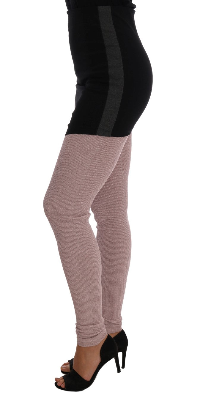 Dolce & Gabbana Rosa Stretch-Taillenstrumpfhose Strümpfe