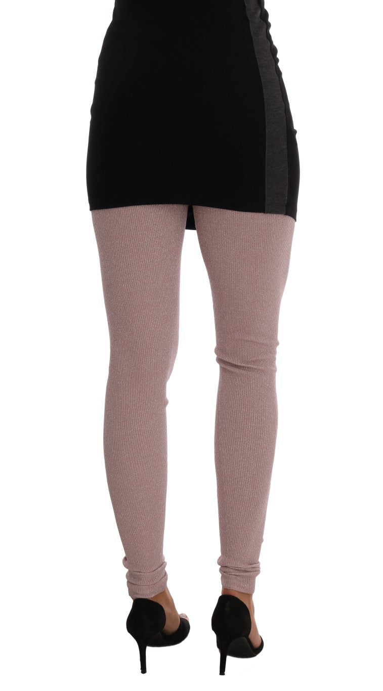 Dolce & Gabbana Rosa Stretch-Taillenstrumpfhose Strümpfe