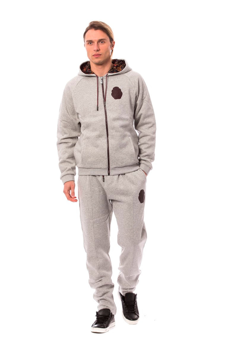 Billionaire Italian Couture Grauer Baumwoll-Kapuzenpullover